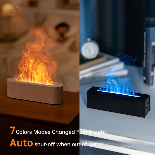 150Ml Seven-Color RGB Flame Aroma Diffuser with Water Shortage Protection Humidifer LED Essential Oil Lamp Difusor