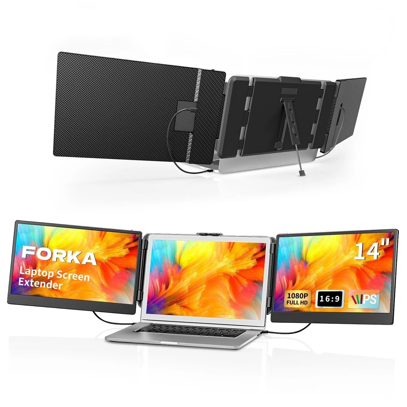 Portable Laptop Screen Extender Monitor - 14" | Compatible with Windows & Mac