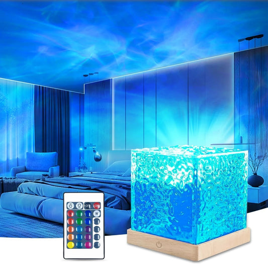 Northern Lights Cube Lamp Water Projector: 16 Colors