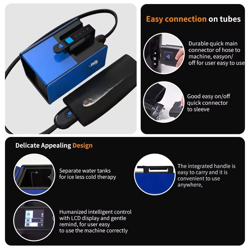 Ice Cold Compression Therapy Machine for Knee Post Surgery Pain Relief Universal Pad Cryotherapy Recovery System