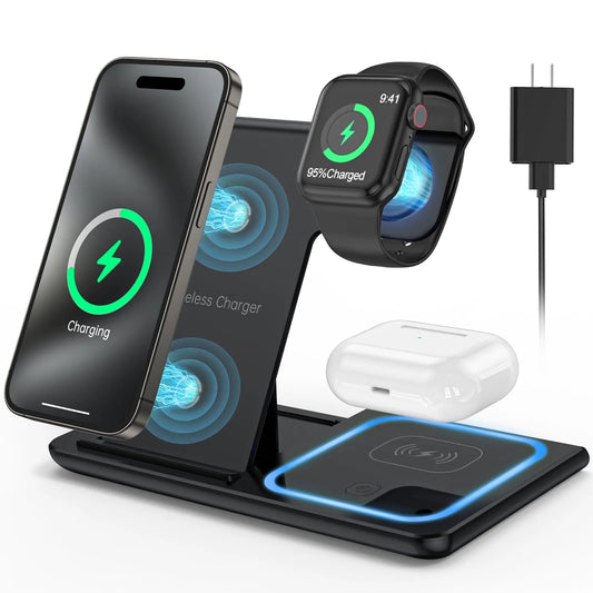 3 in 1 Wireless Charging Stand for iWatch, iPhone, Airpods 