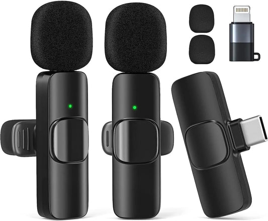 Wireless Lavalier Microphone for iPhone/Android/iPad/Laptop