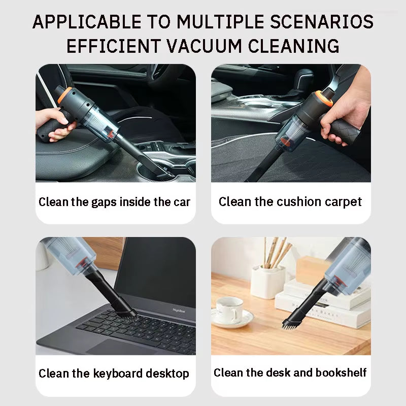 Wireless Car Vacuum Cleaner Cordless Handheld Cleaning Robot Auto Vacuums Strong Suction Cleaner for Car