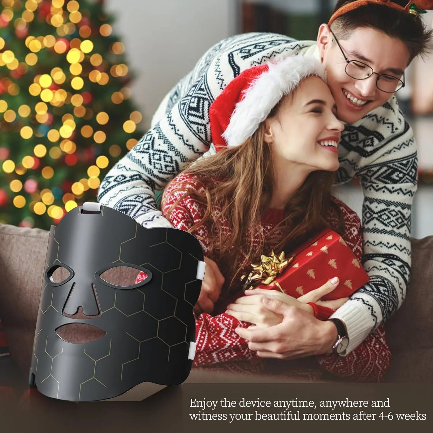 LED Face Mask Light Therapy Skin Beauty Machine, 7 Color LED Light Therapy Facial Skin Care Mask, Face Mask for Removal Wrinkle anti Aging Anti-Acne with Face