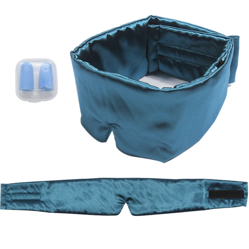 3D Natural Silk Cover Eyeshade Travel Sleeping Eye Mask Relieve Fatigue Sleep Blindfold Office Soft Eyepatch Bandage for Sleep